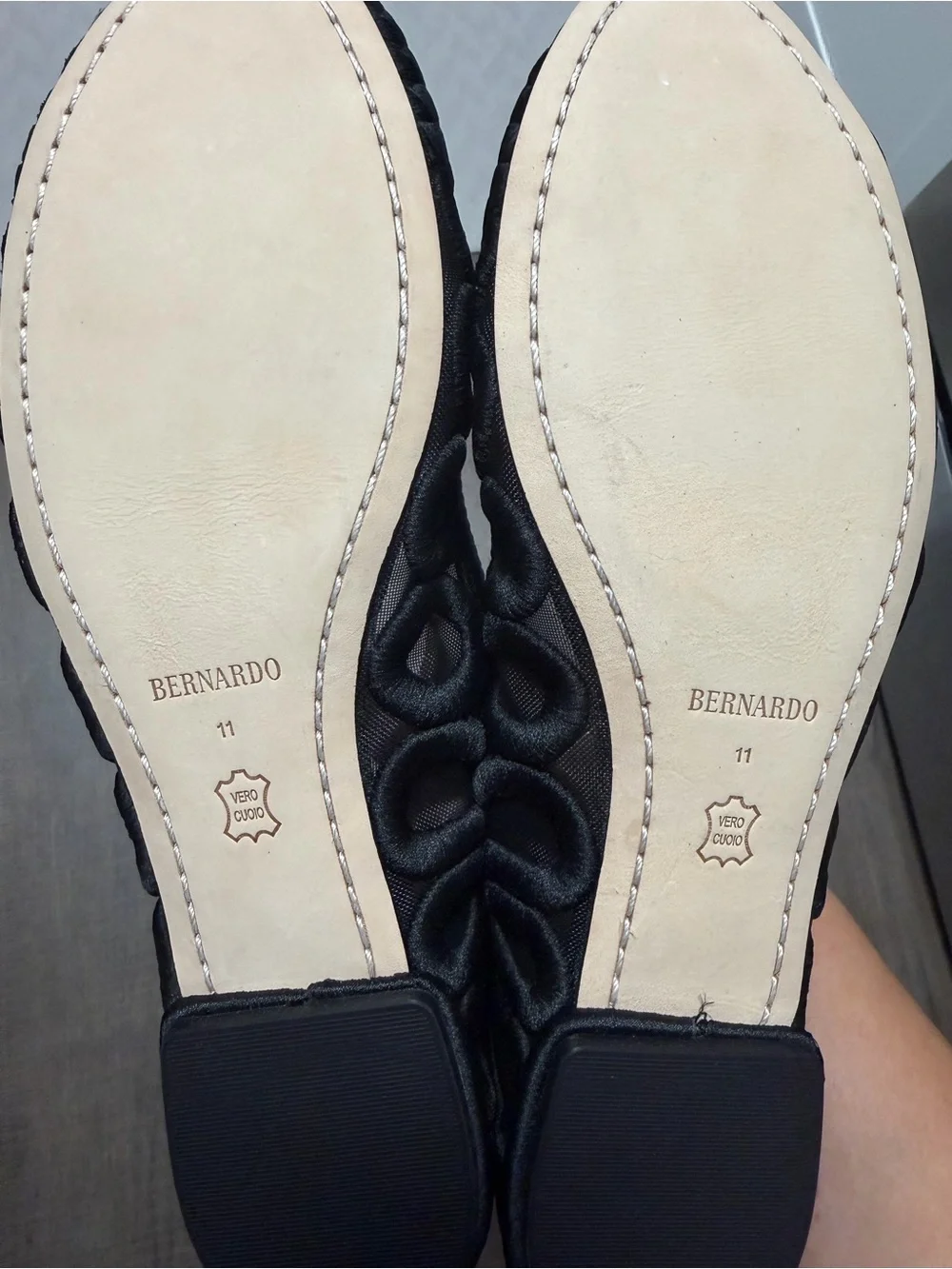 Bernardo Black Costa Mesh Ballet Flats